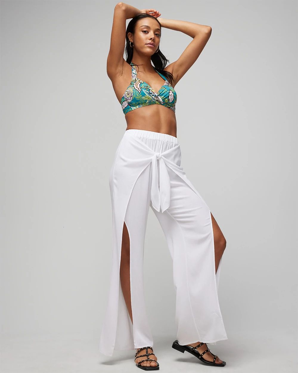 Tie-Front Wrap Beach/Swim Pants