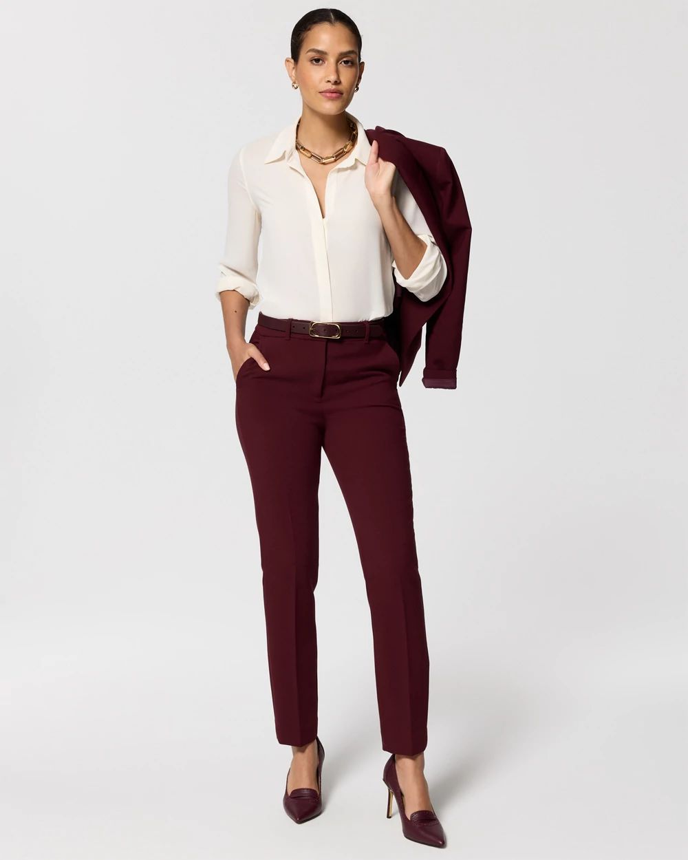 Luxe Stretch High-Rise Elle Slim Ankle Pant