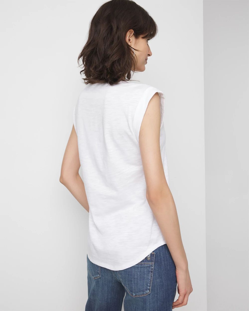 Lace-Up Shoulder Scoop Tee