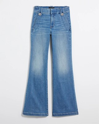 High Rise Every Day Soft Novelty Button Wide Leg Jean click to view larger image.