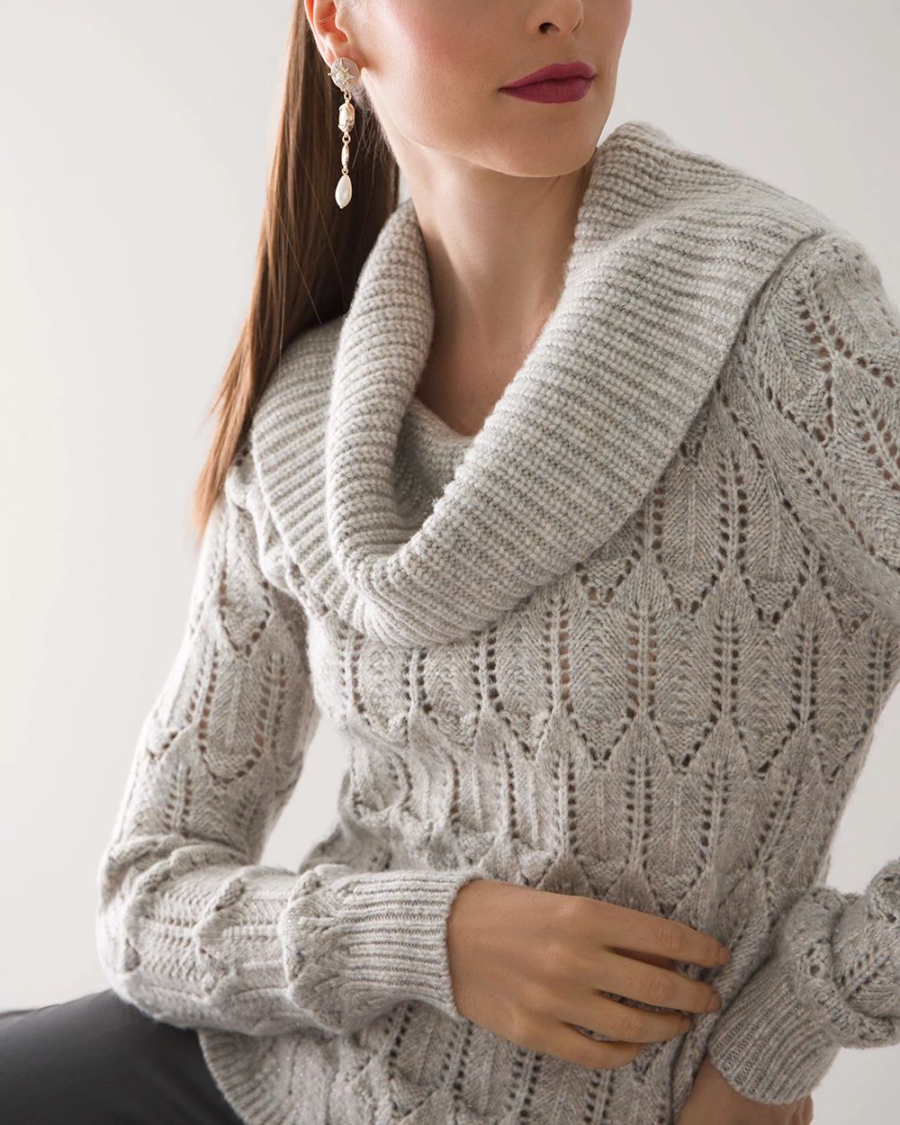 Cowl Neck Lurex Sweater