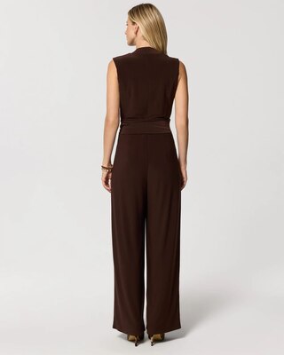 Petite Sleeveless Pleated Jumpsuit click to view larger image.