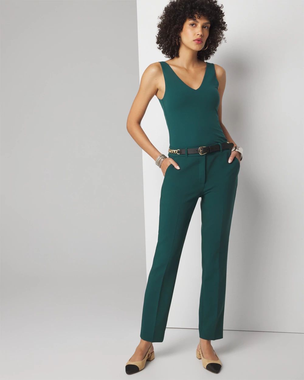 WHBM® Elle Slim Ankle Luxe Double Weave Pants
