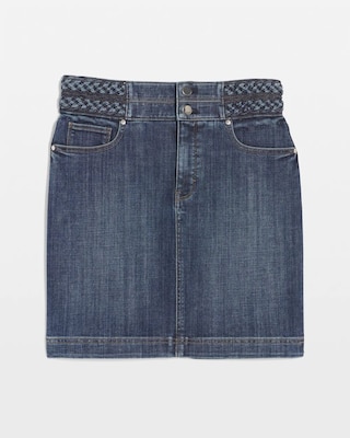 Braided Denim Mini Skirt click to view larger image.