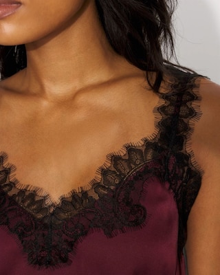 Lace Trimmed Satin Camisole click to view larger image.