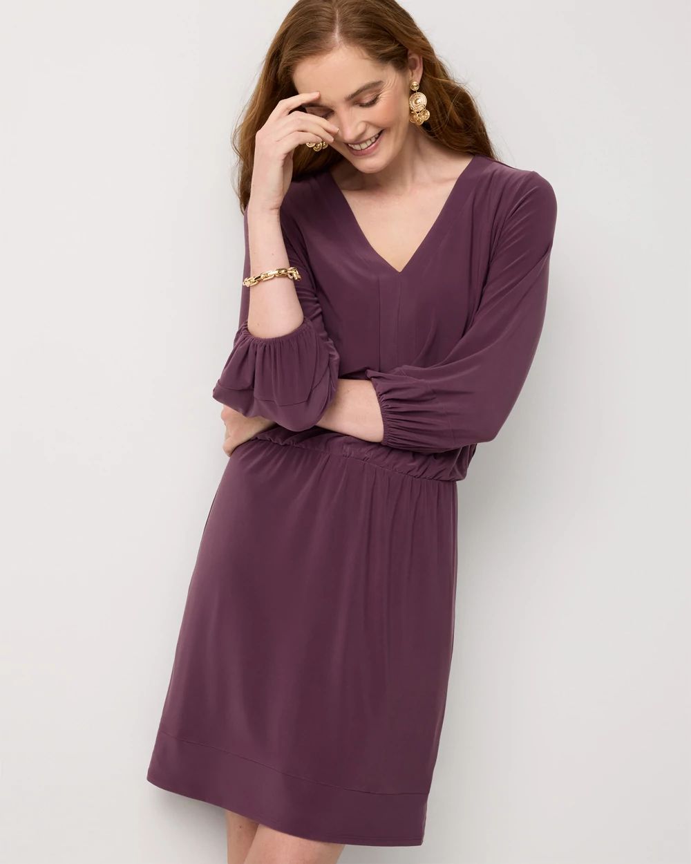 V-neck Mini Dress click to view larger image.