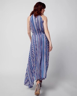 Pleated Halter Dress with Lurex
