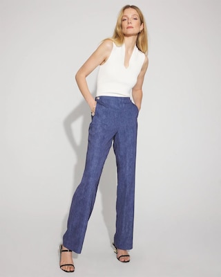 Petite Denim Print Trouser