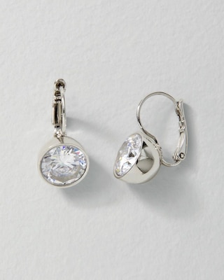 Clear Cubic Zirconia Drop Earrings click to view larger image.
