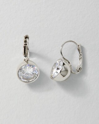 Clear Cubic Zirconia Drop Earrings