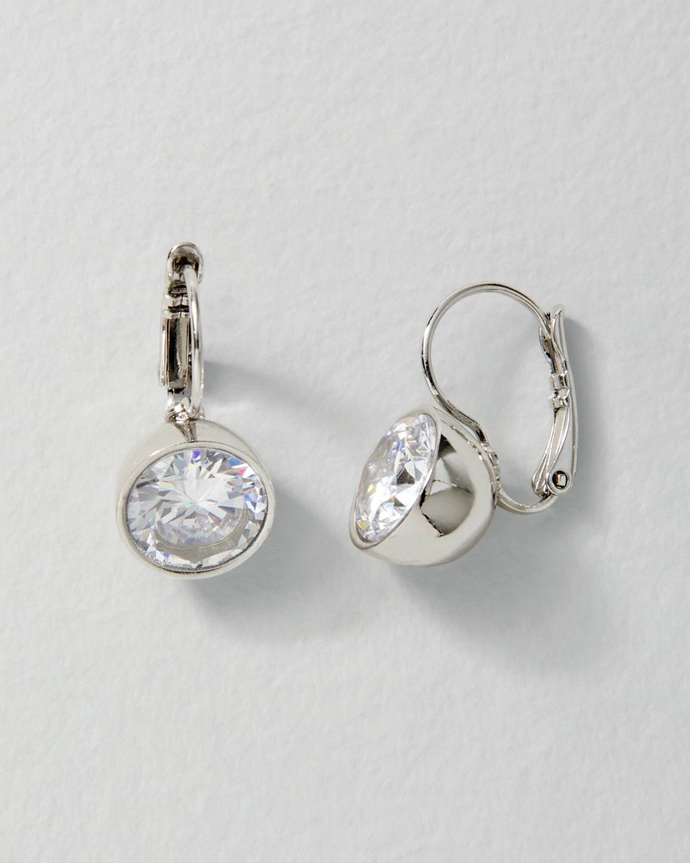 Clear Cubic Zirconia Drop Earrings