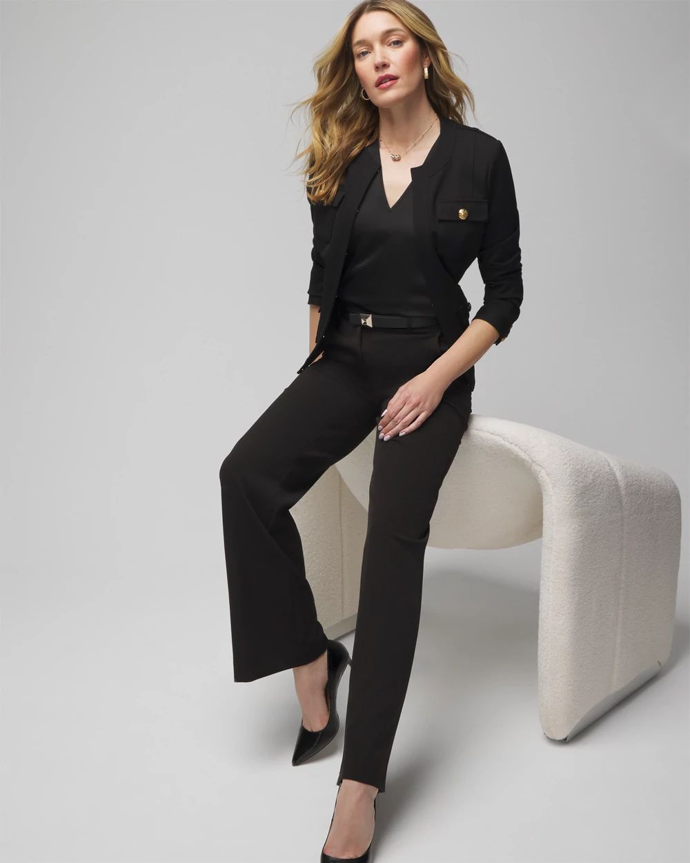 V-neck Ruched Shoulder Shell Top