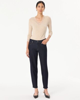 High-Rise Tapered Ankle Jeans
