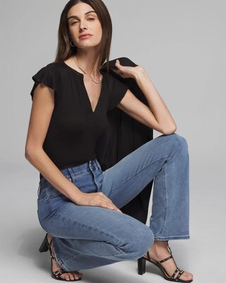 Outlet WHBM Ruffle Tee