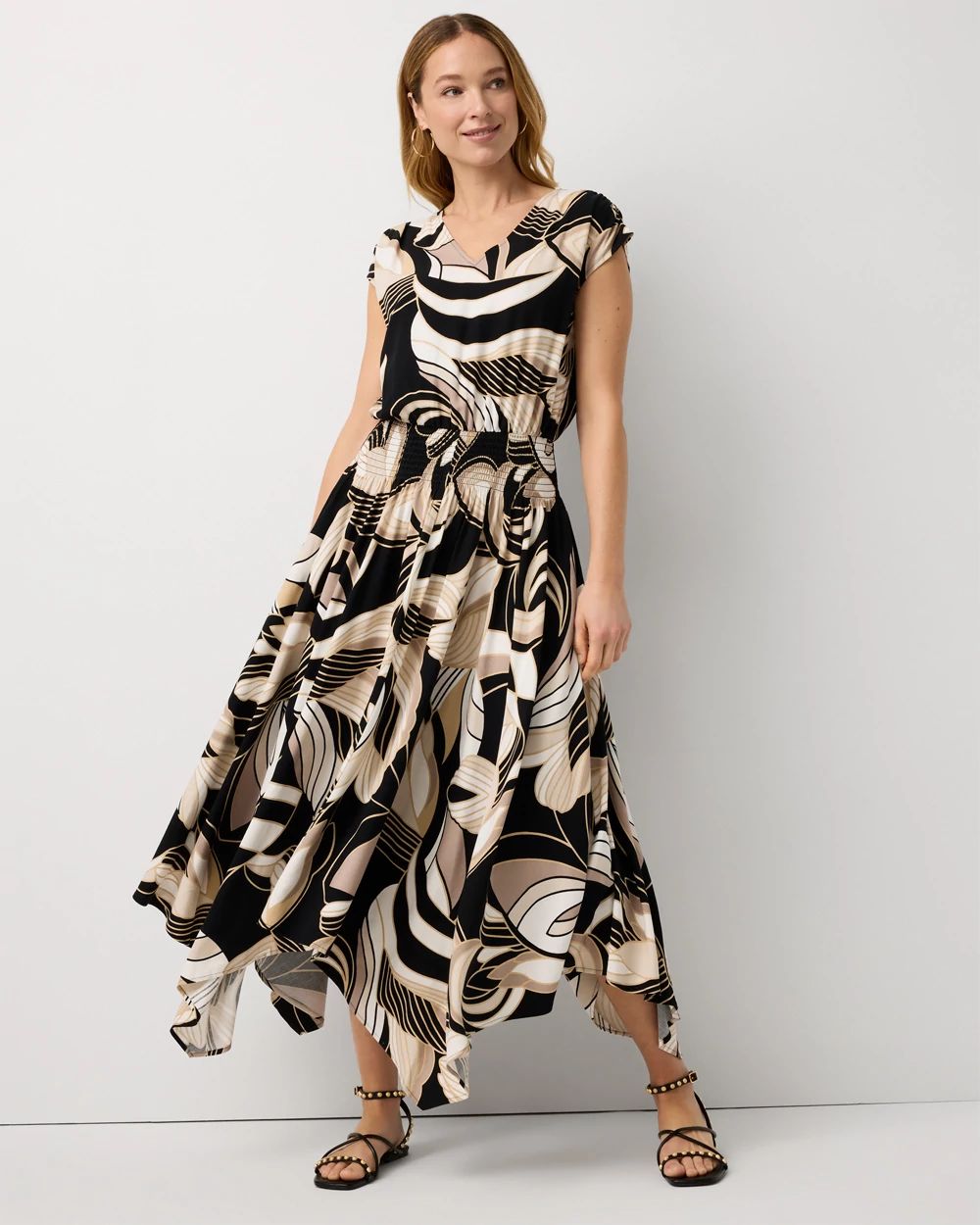 Smocked Waist Midi Dress