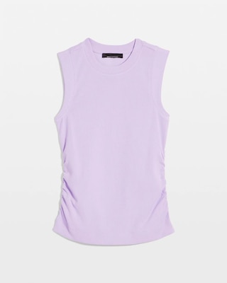 WHBM FORME™ Ribbed Stretch Ruched Side Tank click to view larger image.