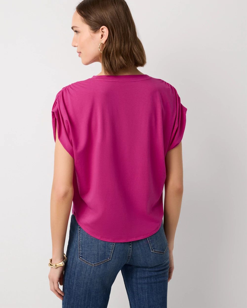 Ruched Shoulder Tee click to view larger image.