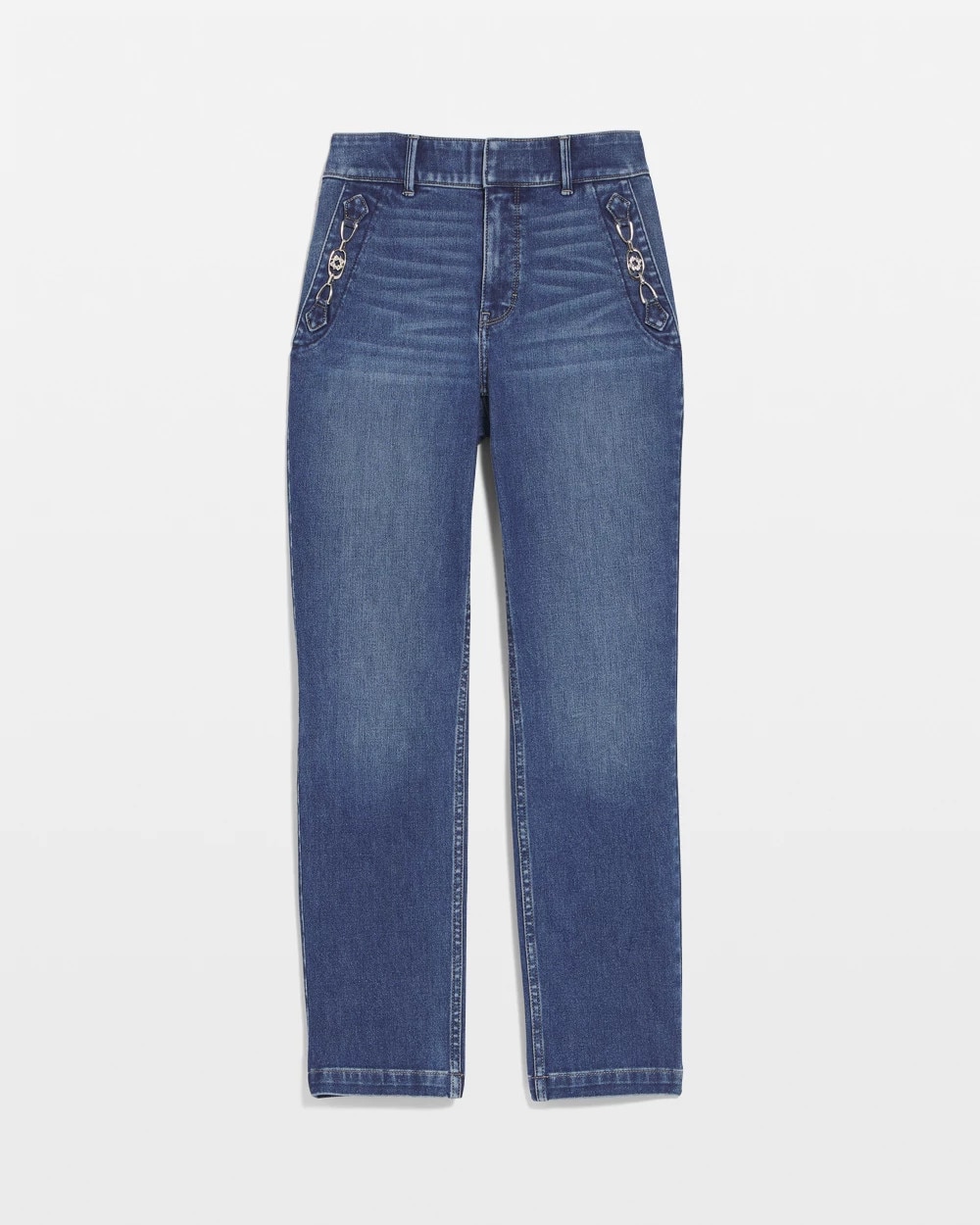 High-Rise Sculpt Horsebit Straight-Leg Jeans