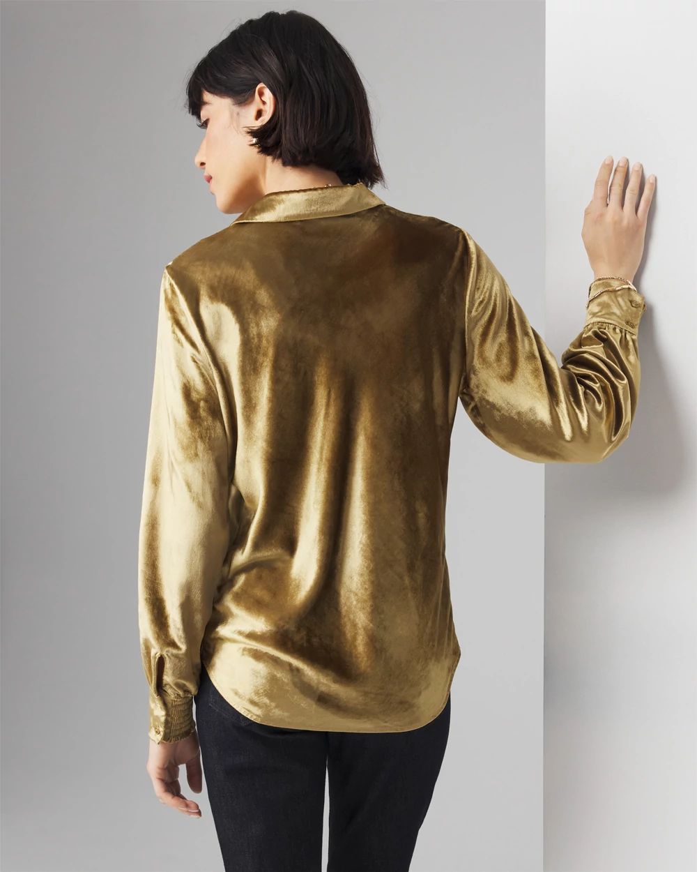 Long Sleeve Velvet Shirt