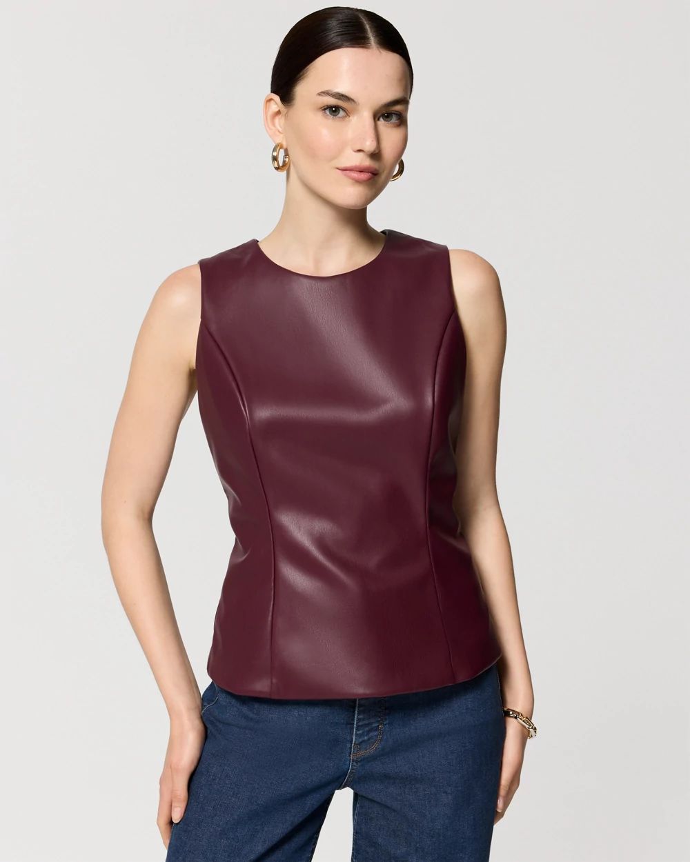 Faux Leather Top