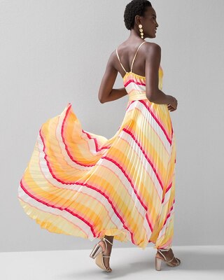 Pleated Halter Maxi Dress