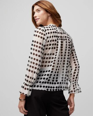 Long Sleeve Tie Neck Blouse