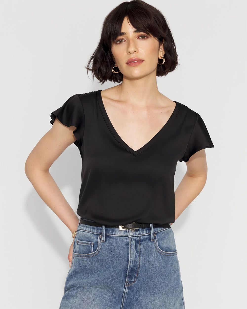 Satin-Front Glamgetter Tee