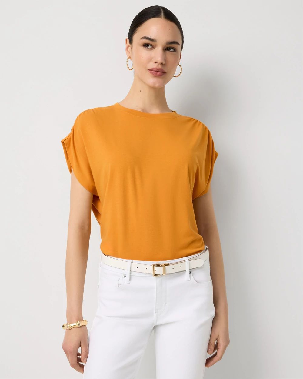 Ruched Shoulder Tee