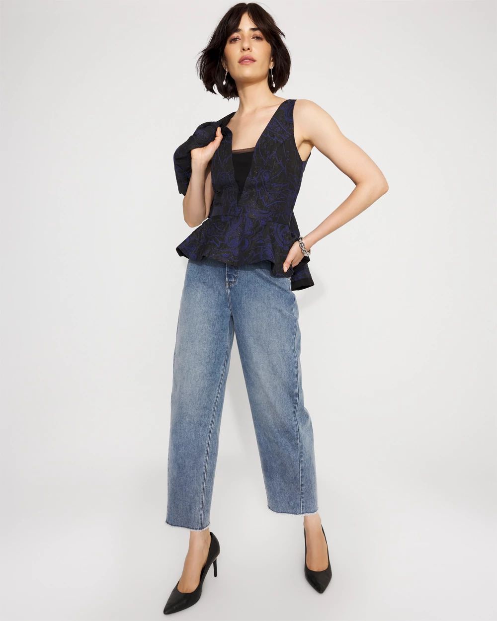 Petite Jacquard Peplum Bustier click to view larger image.