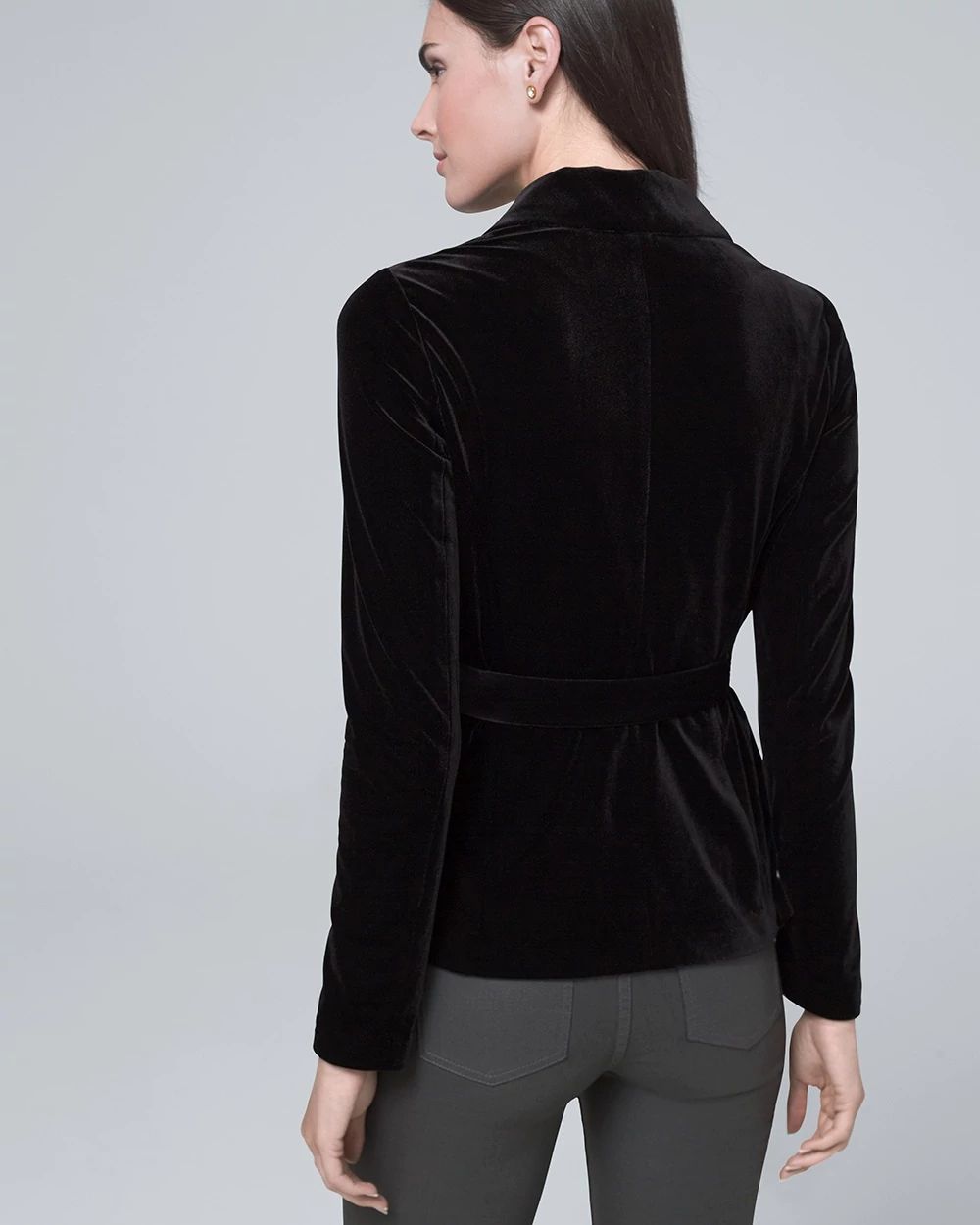Velvet Belted Jacket with Removable Belt