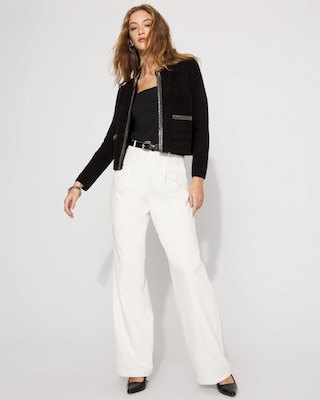 Embellished Tweed Sweater Jacket click to view larger image.