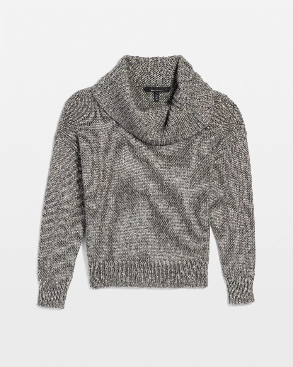 Zip Neck Dolman Sleeve Sweater click to view larger image.