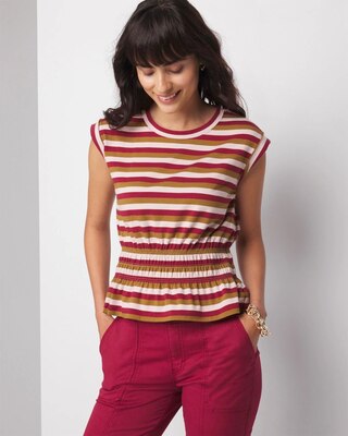 Smocked Peplum Tee