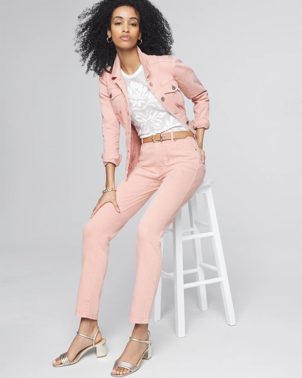 High-Rise Front Seamed Slim Ankle Jeans
