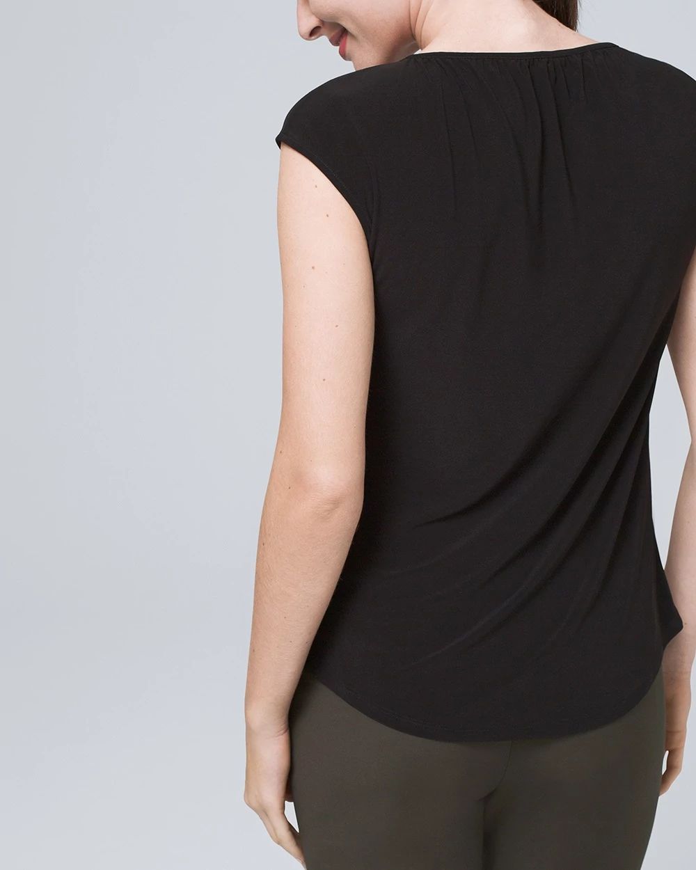 Button-Front Jersey Knit Top