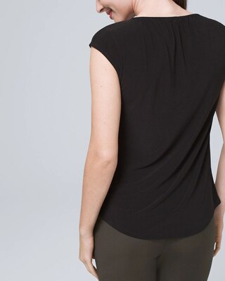 Button-Front Jersey Knit Top
