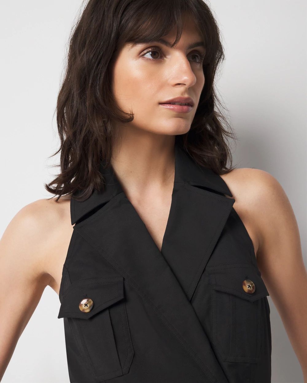 Petite Trench Wrap Mini Dress