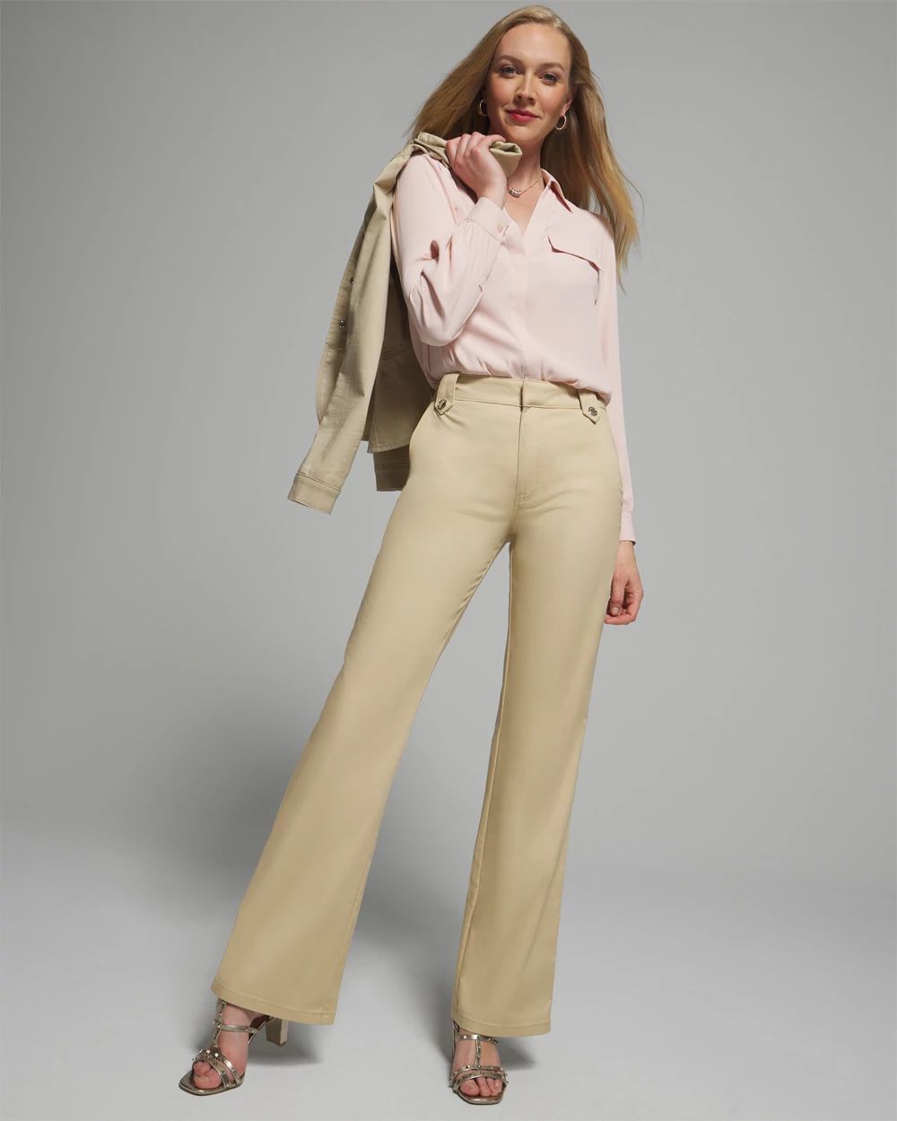 Outlet WHBM Extra High Rise Sateen Trousers click to view larger image.