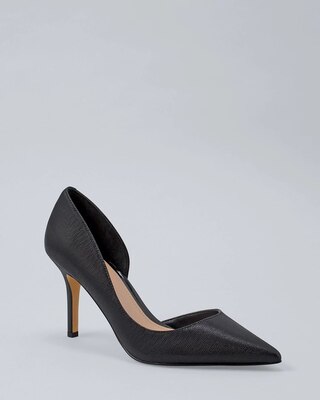 Ella Embossed-Leather D'Orsay Pumps