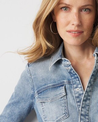 Denim Midi Dress click to view larger image.