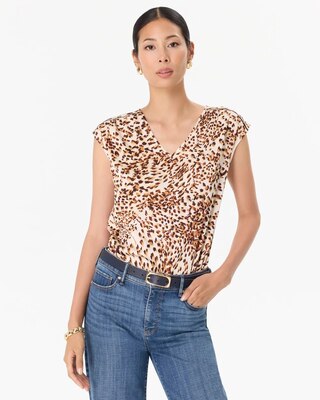 V-neck Crepe Shell