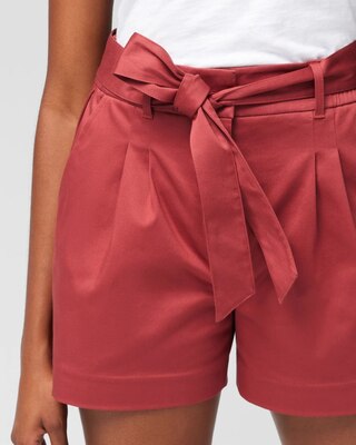 Belted Sateen Short