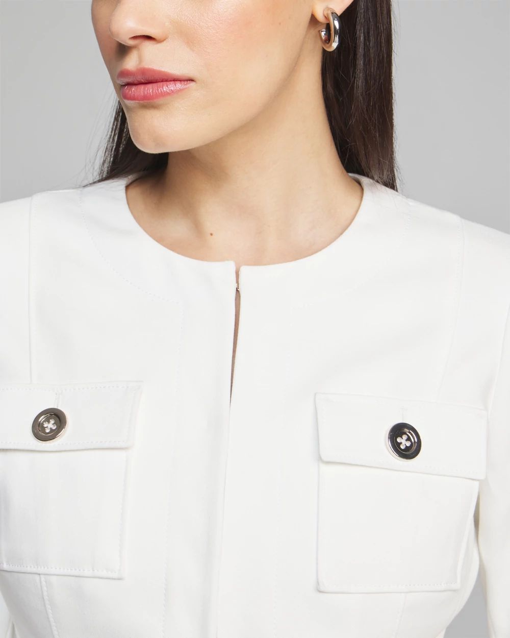 Outlet WHBM Long Sleeve Collarless Jacket