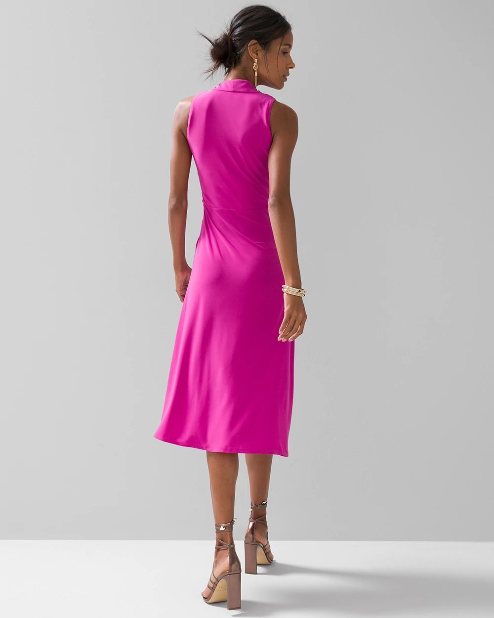 Abstract Butterfly Print Twist-Front Dress