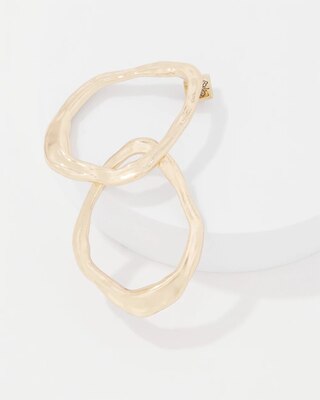 Gold Sculptural Hoop Earrings click to view larger image.