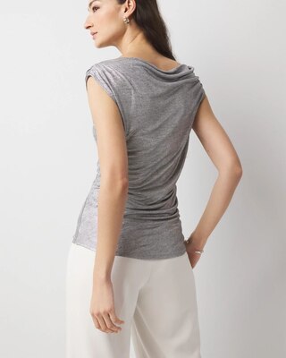 Metallic Off-The-Shoulder Shirred Top click to view larger image.