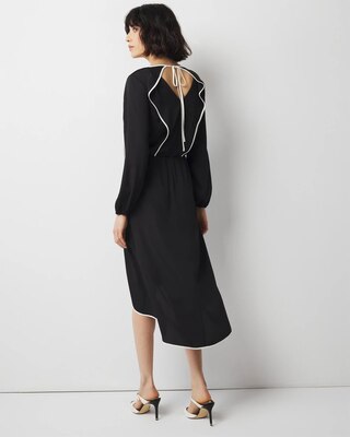 Petite Contrast Ruffle Midi Dress click to view larger image.