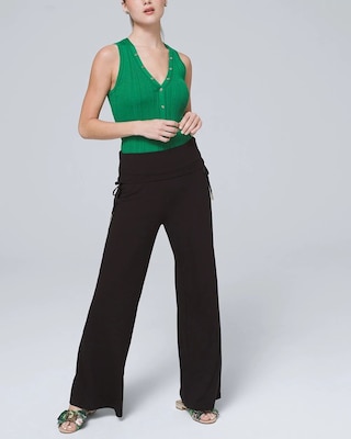 Petite Fold-Over Wide Leg Pants
