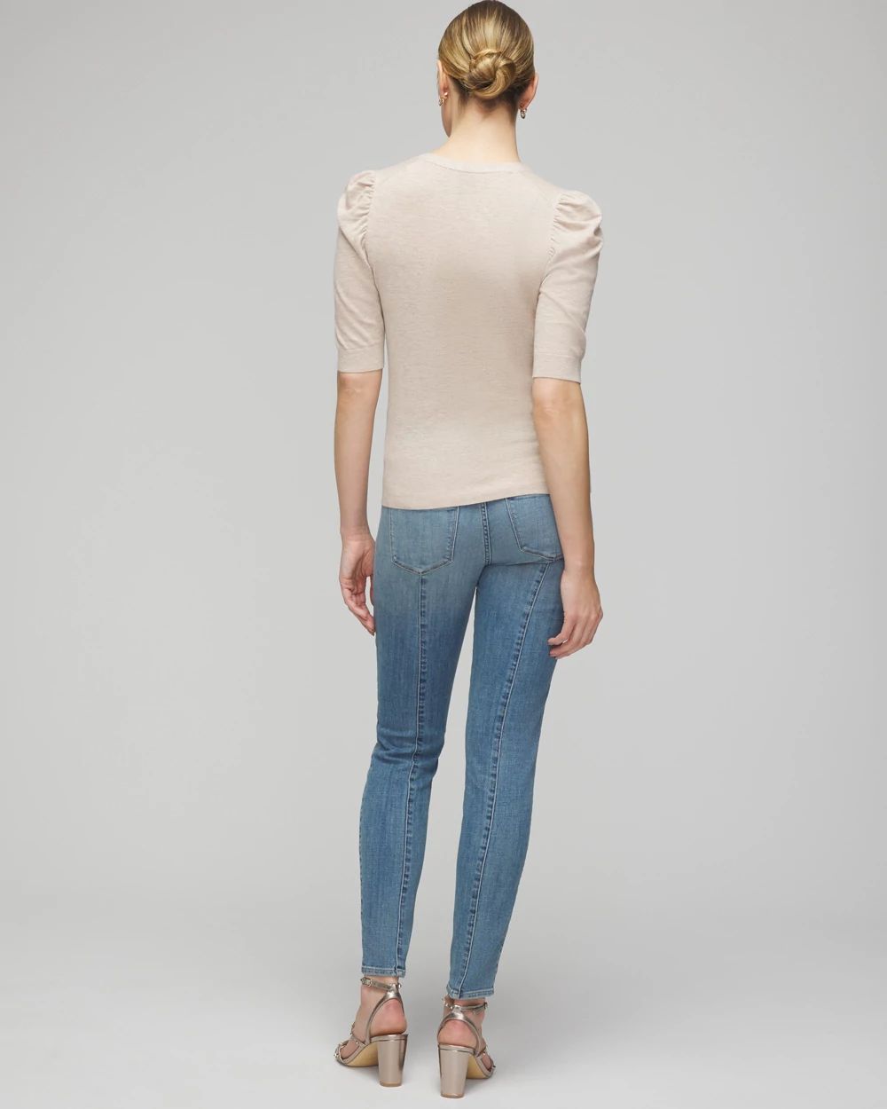 Petite Cashmere Blend Puff Sleeve Pullover
