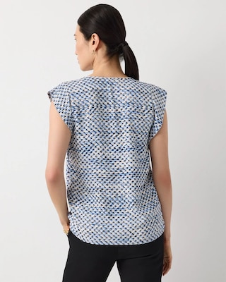 Ruched Shoulder Crepe Shell click to view larger image.